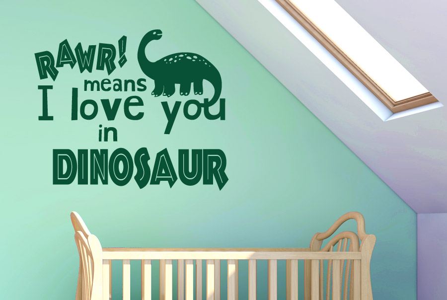 Rawr Means I Love You In Dinosaur Wall Stickers Art Decals Ebay